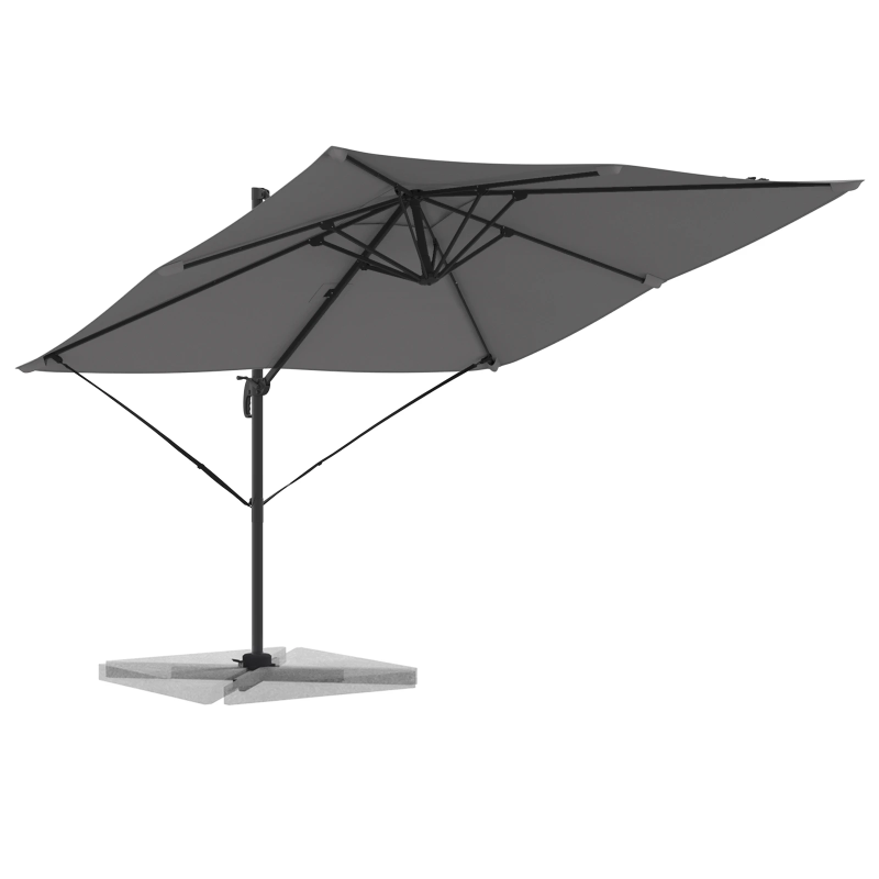 vidaXL Roma Parasol Antracīts 286 x 284 x 265 cm