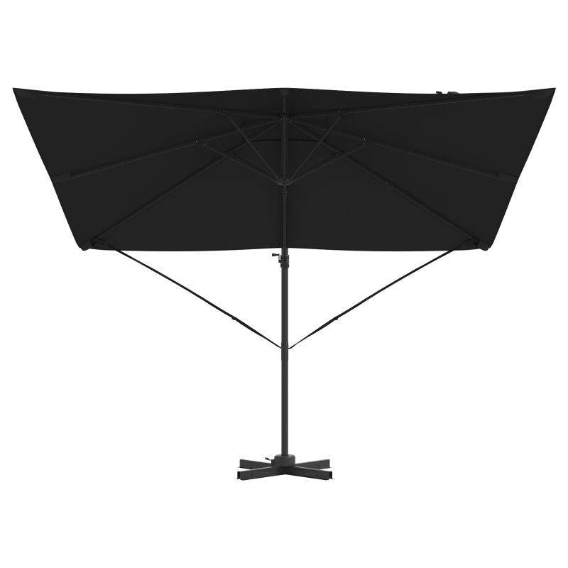 vidaXL Roma Parasol Melna 286 x 284 x 265 cm Alumīnijs un poliesters