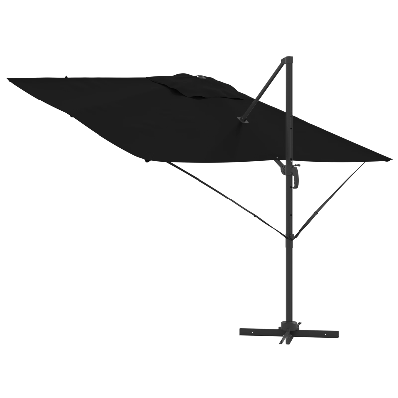 vidaXL Roma Parasol Melna 286 x 284 x 265 cm Alumīnijs un poliesters