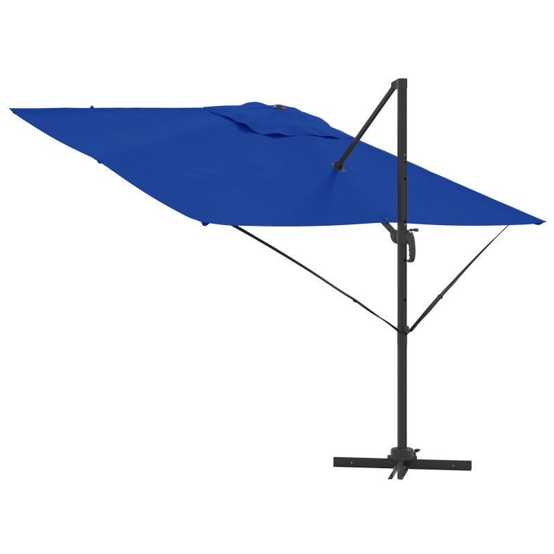 vidaXL Roma Parasol Zila 286 x 284 x 265 cm Alumīnijs un poliesters