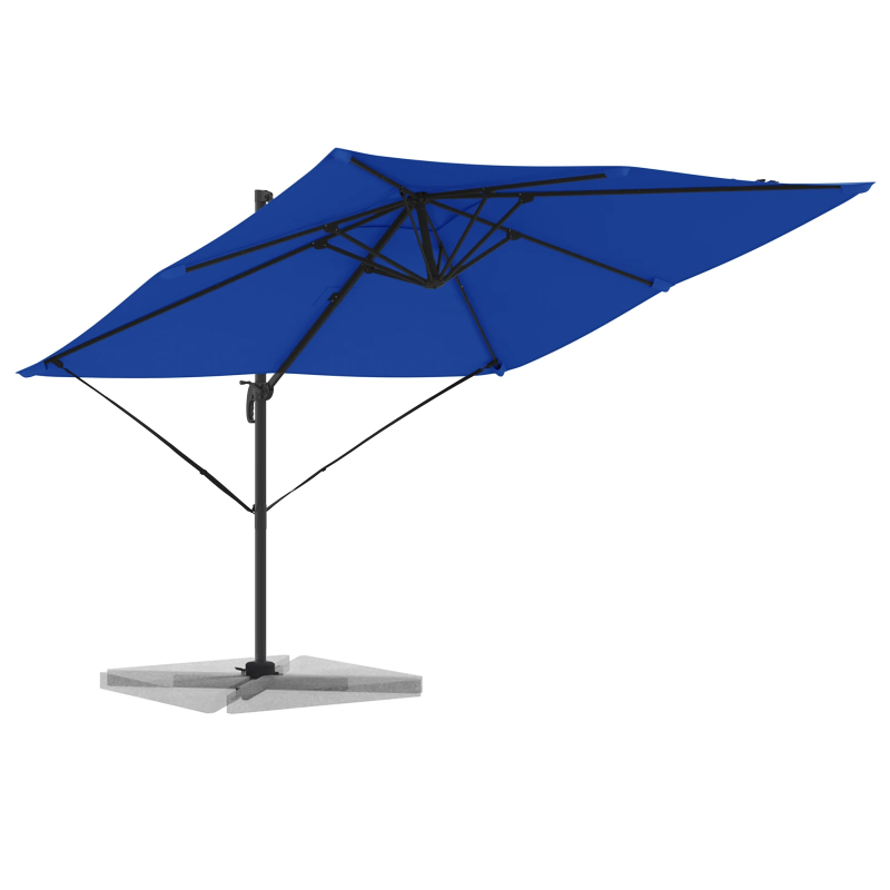 vidaXL Roma Parasol Zila 286 x 284 x 265 cm Alumīnijs un poliesters
