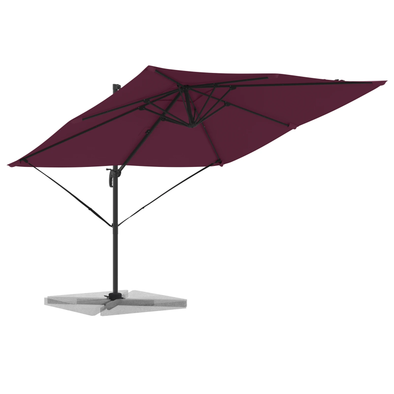 vidaXL Roma Parasol Sarkana 286 x 284 x 265 cm Alumīnijs un poliesters