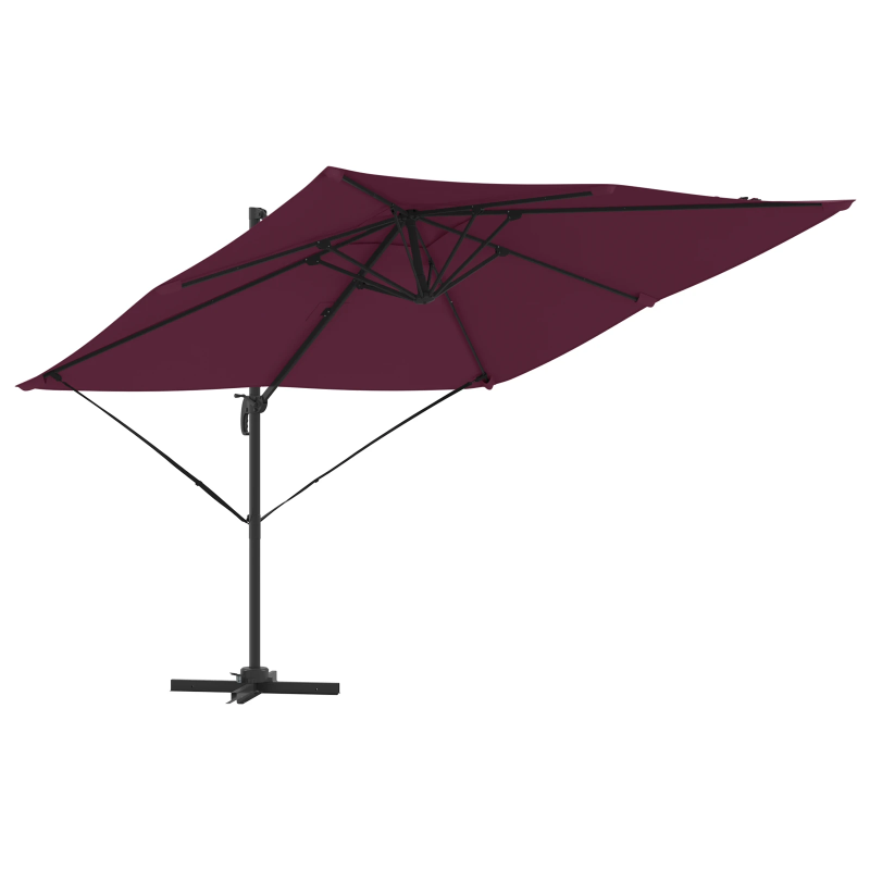 vidaXL Roma Parasol Sarkana 286 x 284 x 265 cm Alumīnijs un poliesters