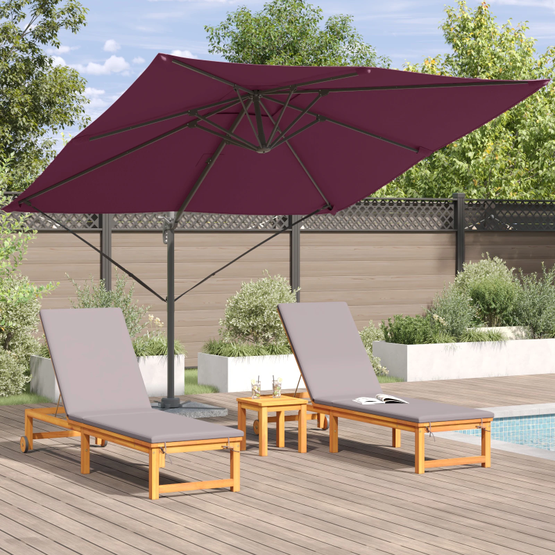 vidaXL Roma Parasol Sarkana 286 x 284 x 265 cm Alumīnijs un poliesters