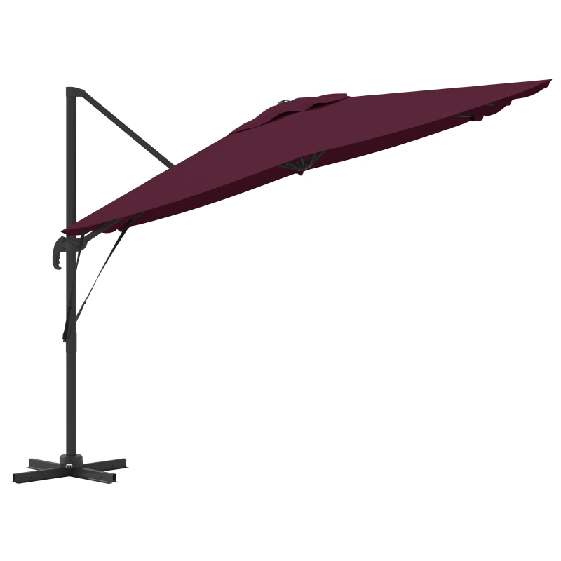 vidaXL Roma Parasol Sarkana 286 x 284 x 265 cm Alumīnijs un poliesters