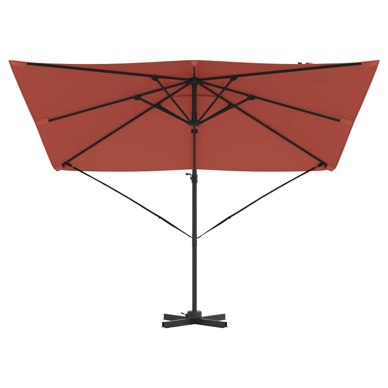 vidaXL Roma Parasol Sarkana 286 x 284 x 265 cm Alumīnijs un poliesters