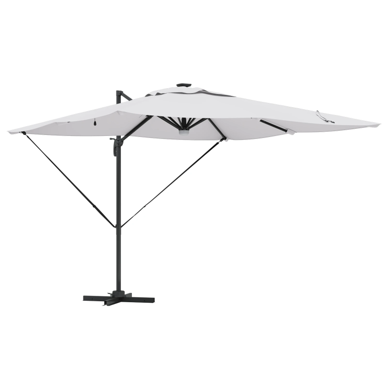 vidaXL Roma Parasol Bēša 286 x 284 x 270 cm Alumīnijs un poliesters