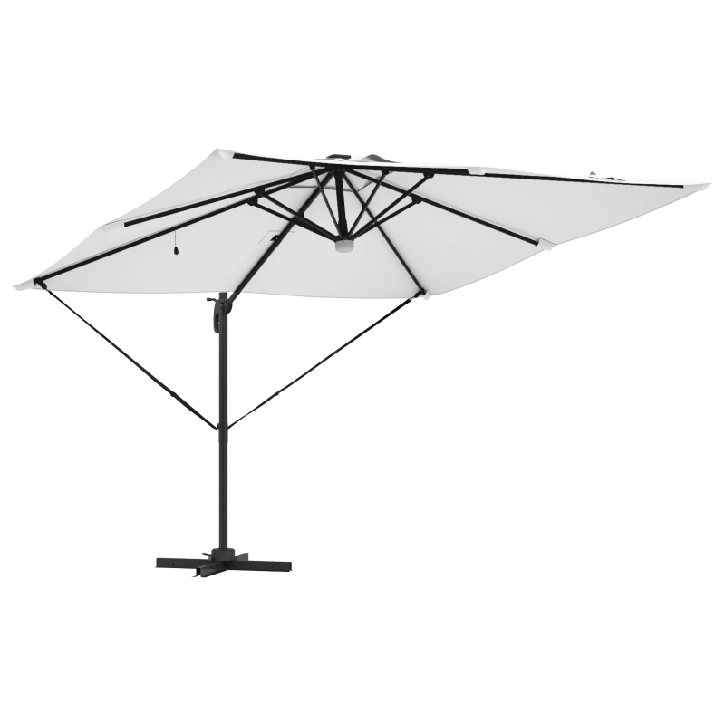 vidaXL Roma Parasol Bēša 286 x 284 x 270 cm Alumīnijs un poliesters