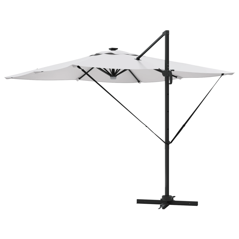 vidaXL Roma Parasol Bēša 286 x 284 x 270 cm Alumīnijs un poliesters