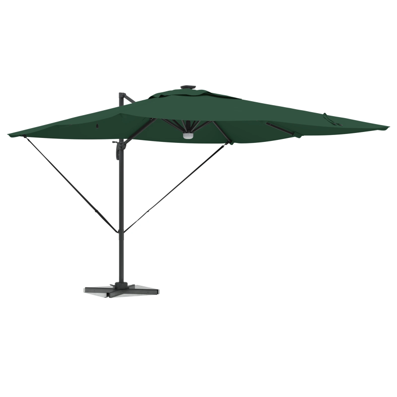 vidaXL Roma Parasol Zaļa 286 x 284 x 270 cm Alumīnijs un poliesters