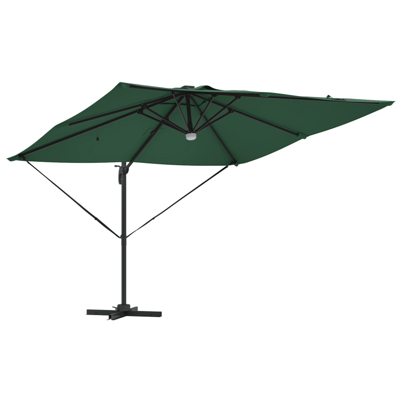 vidaXL Roma Parasol Zaļa 286 x 284 x 270 cm Alumīnijs un poliesters