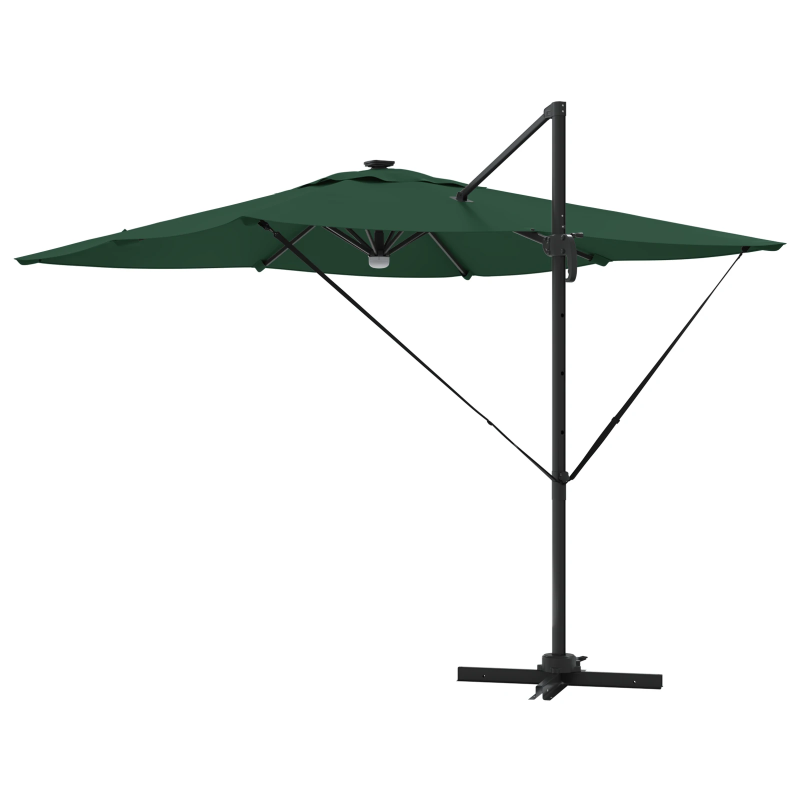 vidaXL Roma Parasol Zaļa 286 x 284 x 270 cm Alumīnijs un poliesters