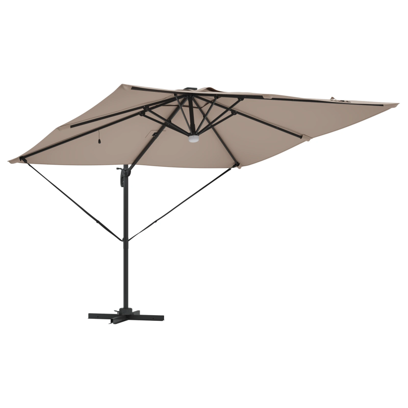 vidaXL Roma Parasol Pelēkbrūna 286 x 284 x 270 cm
