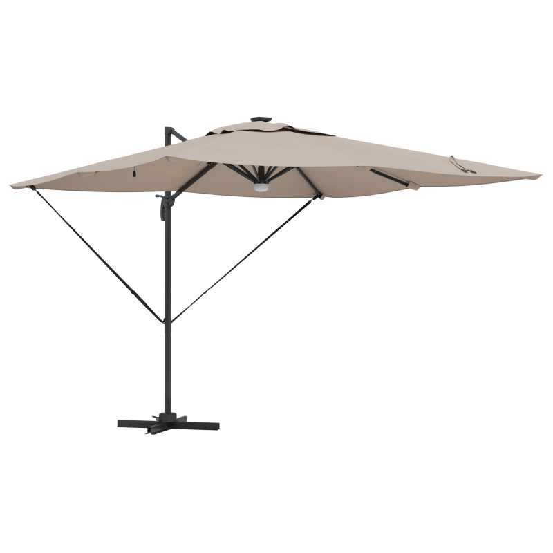 vidaXL Roma Parasol Pelēkbrūna 286 x 284 x 270 cm
