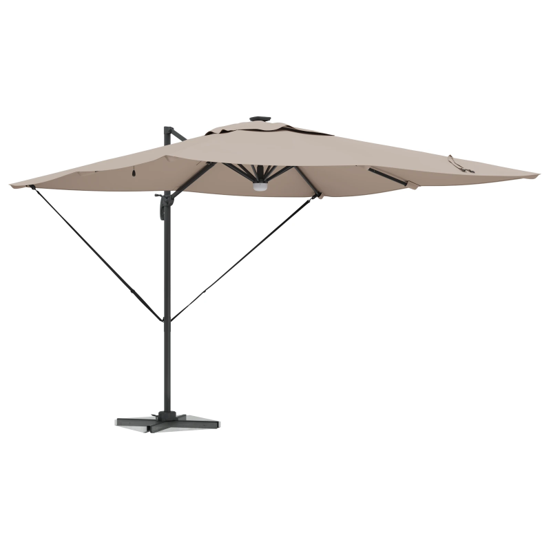 vidaXL Roma Parasol Pelēkbrūna 286 x 284 x 270 cm