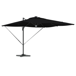 vidaXL Roma Parasol Melna 286 x 284 x 270 cm Alumīnijs un poliesters