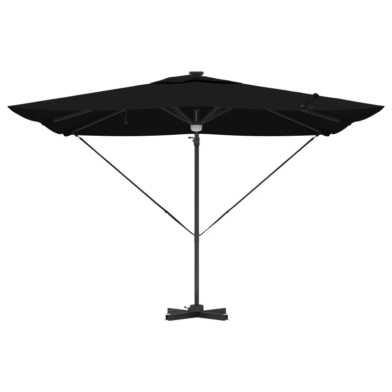 vidaXL Roma Parasol Melna 286 x 284 x 270 cm Alumīnijs un poliesters