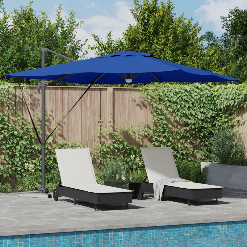 vidaXL Roma Parasol Zila 286 x 284 x 270 cm Alumīnijs un poliesters