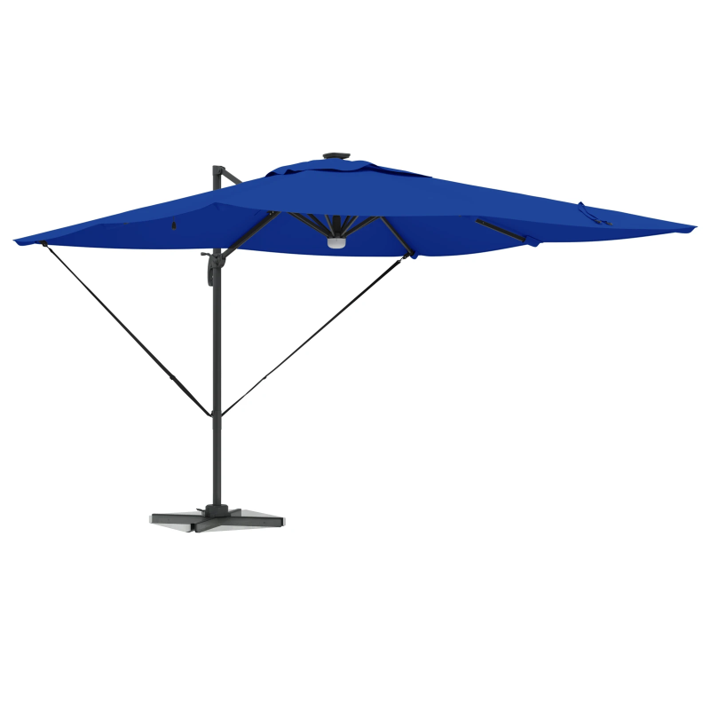 vidaXL Roma Parasol Zila 286 x 284 x 270 cm Alumīnijs un poliesters