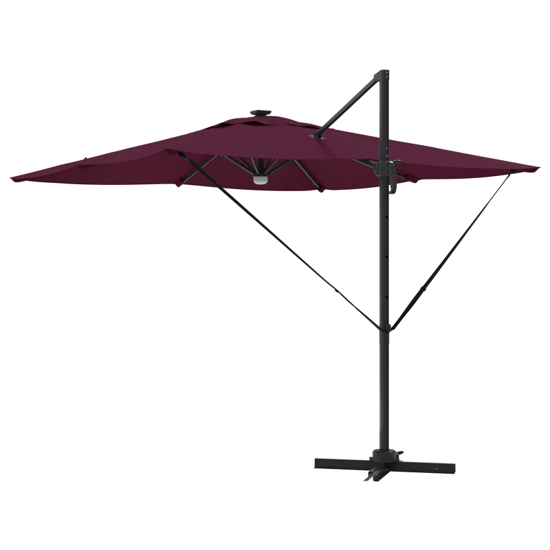 vidaXL Roma Parasol Sarkana 286 x 284 x 270 cm Alumīnijs un poliesters