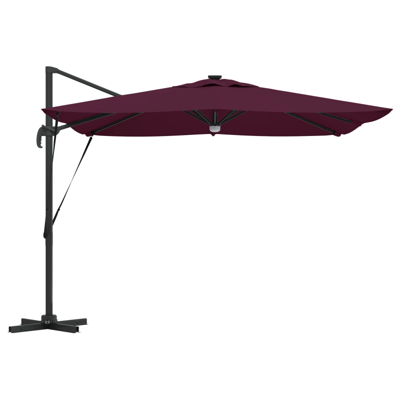vidaXL Roma Parasol Sarkana 286 x 284 x 270 cm Alumīnijs un poliesters