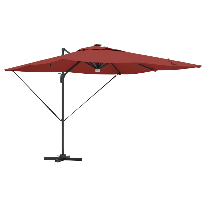 vidaXL Roma Parasol Sarkana 286 x 284 x 270 cm Alumīnijs un poliesters