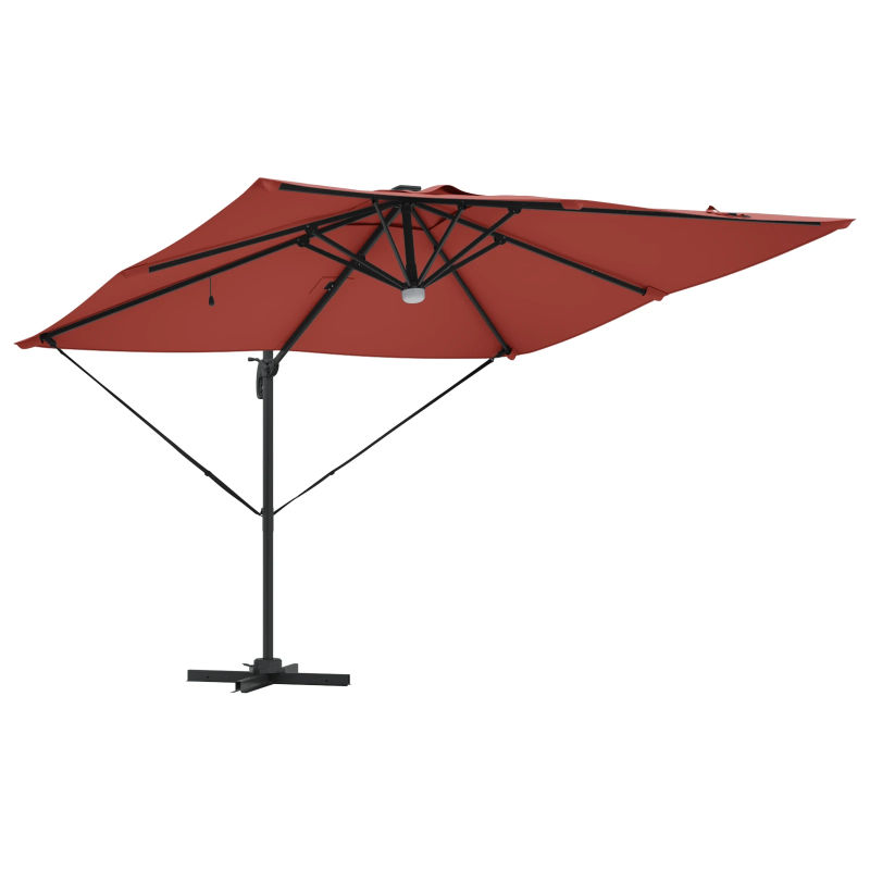 vidaXL Roma Parasol Sarkana 286 x 284 x 270 cm Alumīnijs un poliesters