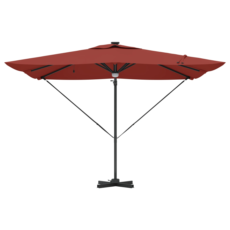 vidaXL Roma Parasol Sarkana 286 x 284 x 270 cm Alumīnijs un poliesters