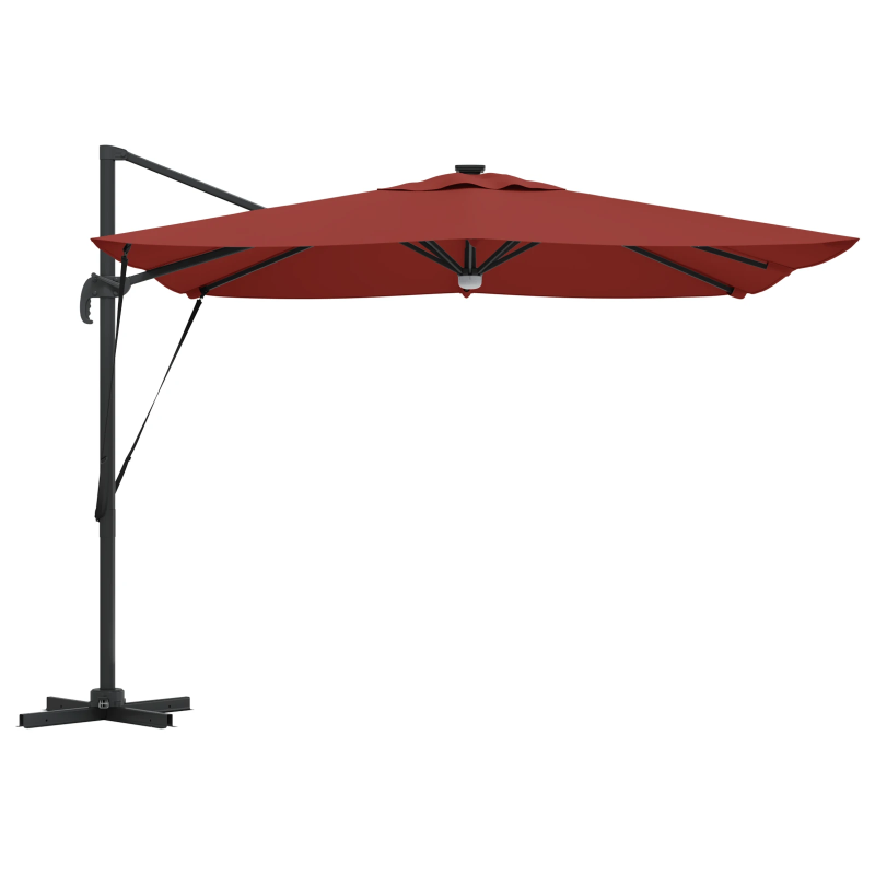 vidaXL Roma Parasol Sarkana 286 x 284 x 270 cm Alumīnijs un poliesters