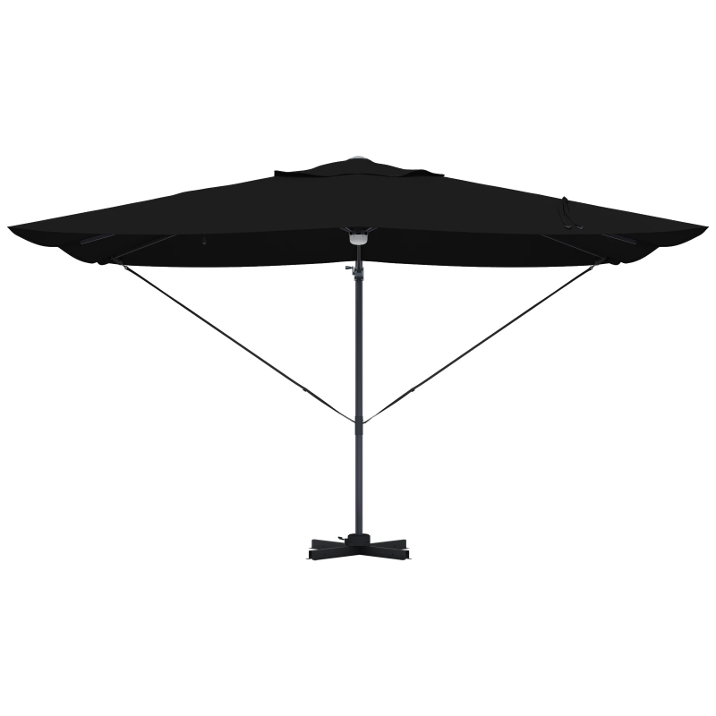 vidaXL Saulessargs Melna 351 x 250 x 253 cm Poliesters un alumīnijs