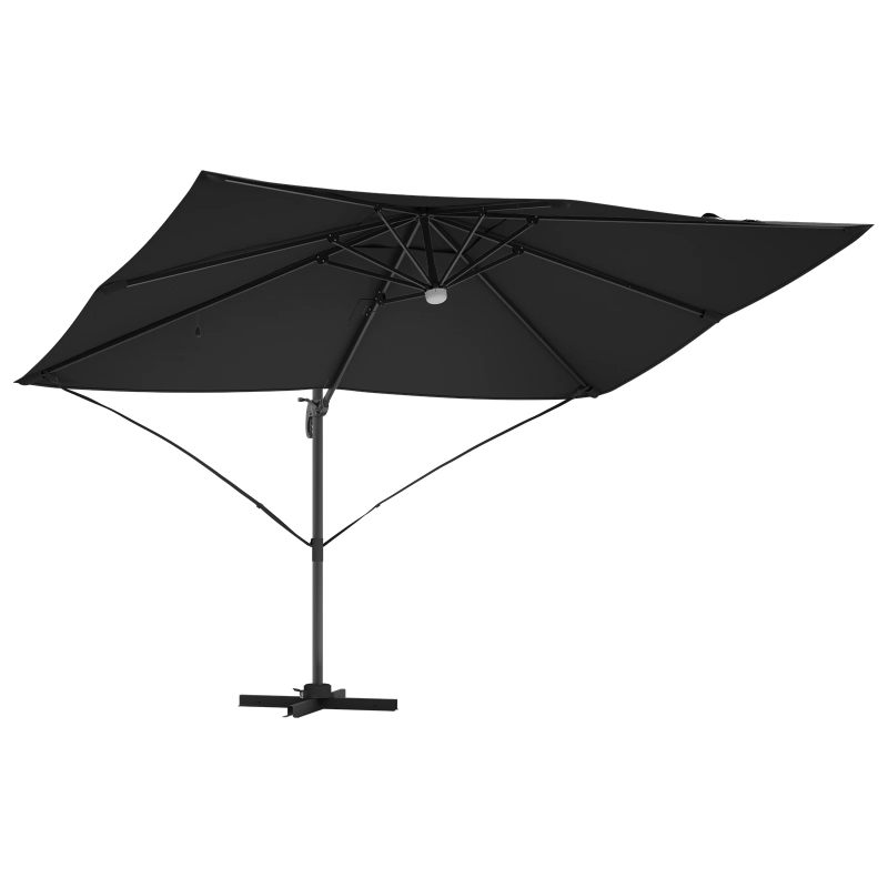 vidaXL Saulessargs Melna 351 x 250 x 253 cm Poliesters un alumīnijs