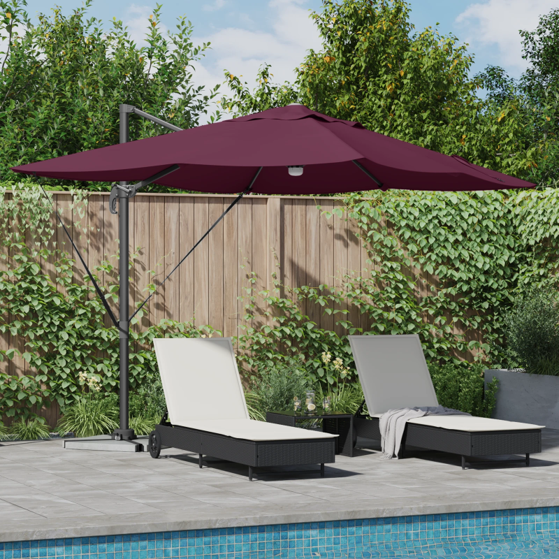 vidaXL Saulessargs Bordo sarkans 351 x 250 x 253 cm
