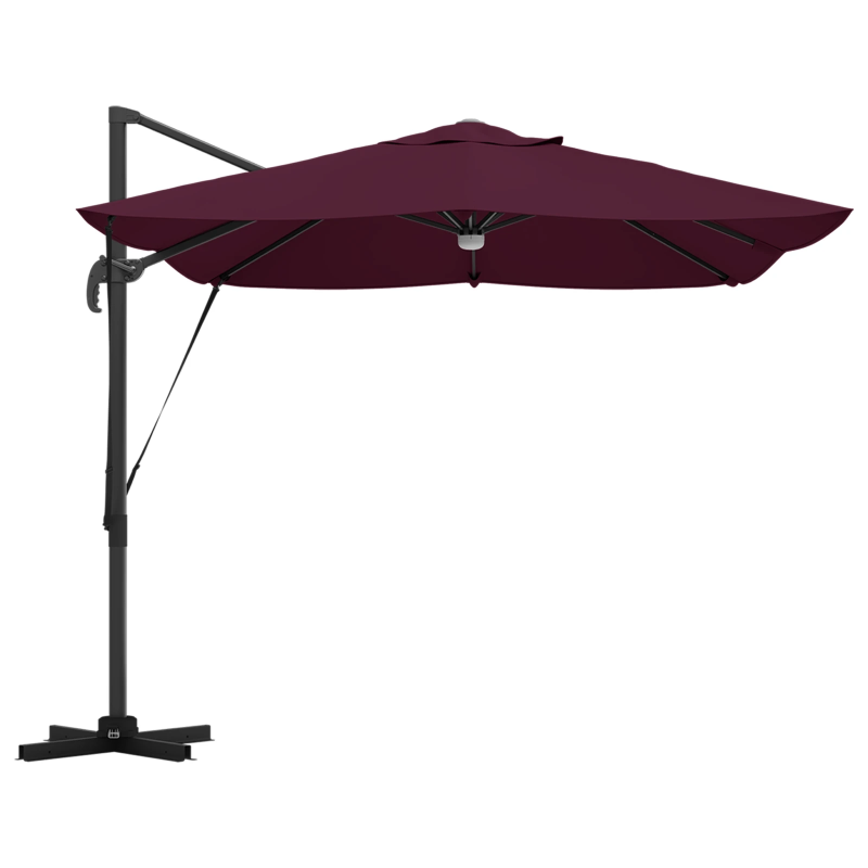 vidaXL Saulessargs Bordo sarkans 351 x 250 x 253 cm