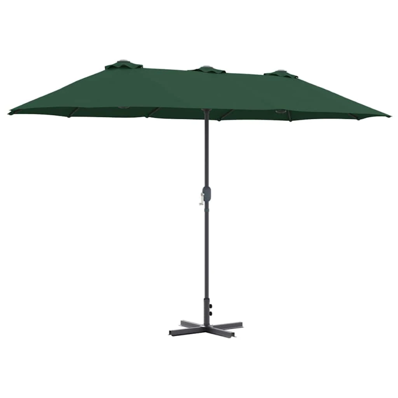 vidaXL Dārza parasols Zaļa 370 x 197 x 239 cm Poliesters un alumīnijs