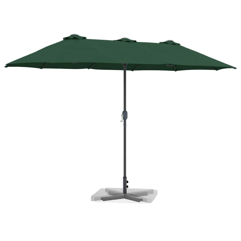 vidaXL Dārza parasols Zaļa 370 x 197 x 239 cm Poliesters un alumīnijs