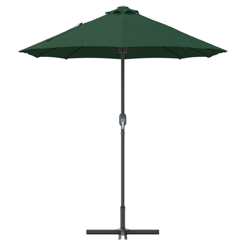 vidaXL Dārza parasols Zaļa 370 x 197 x 239 cm Poliesters un alumīnijs