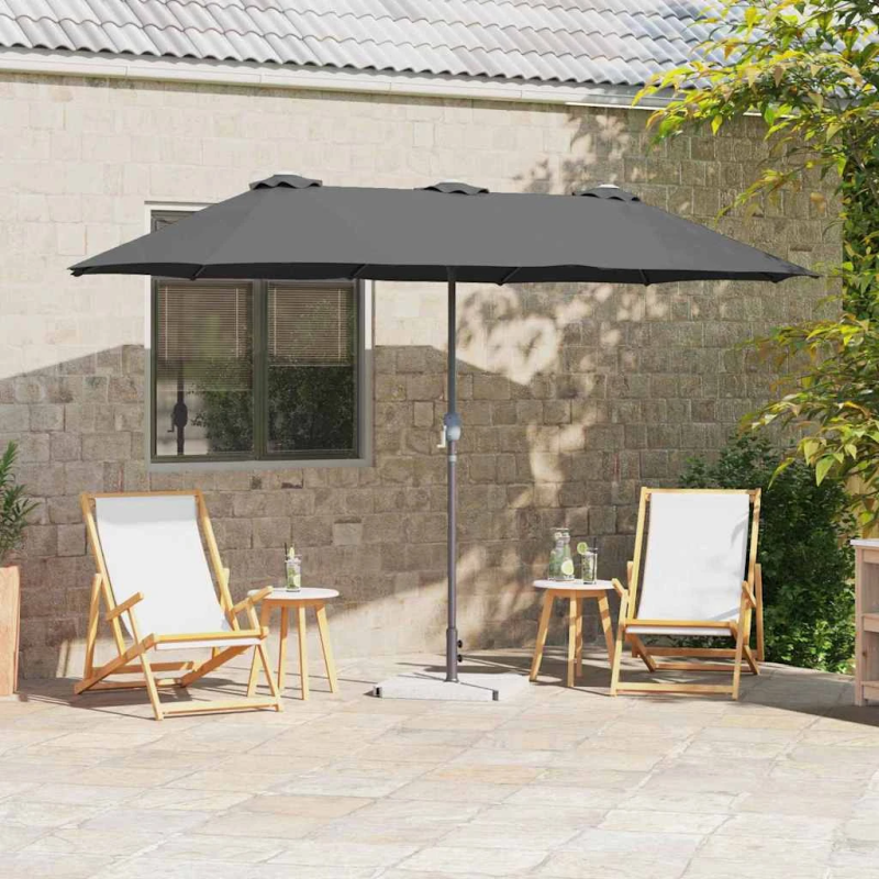 vidaXL Dārza parasols Antracīts 370 x 197 x 239 cm
