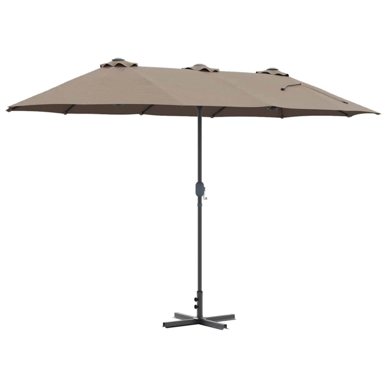 vidaXL Dārza parasols Pelēkbrūna 370 x 197 x 239 cm
