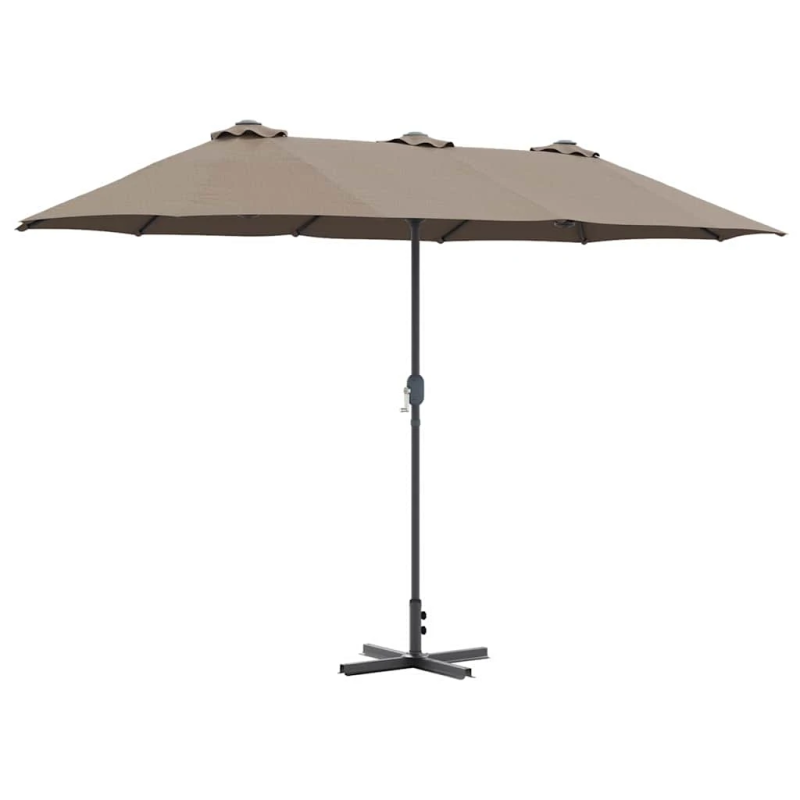 vidaXL Dārza parasols Pelēkbrūna 370 x 197 x 239 cm