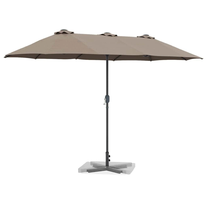 vidaXL Dārza parasols Pelēkbrūna 370 x 197 x 239 cm