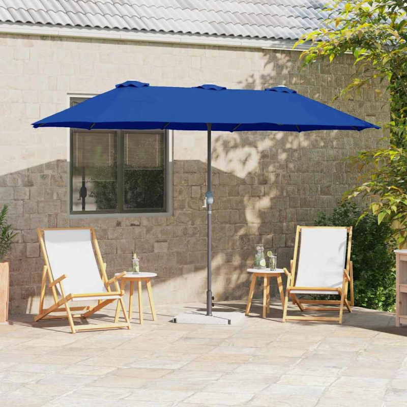 vidaXL Dārza parasols Azurblau 370 x 197 x 239 cm