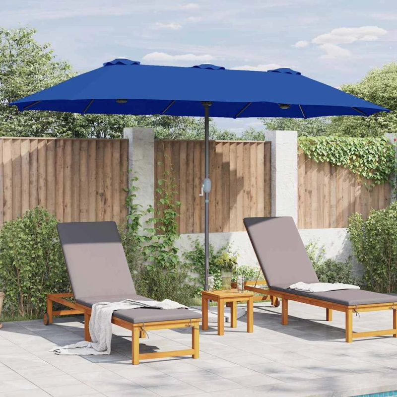 vidaXL Dārza parasols Azurblau 370 x 197 x 239 cm