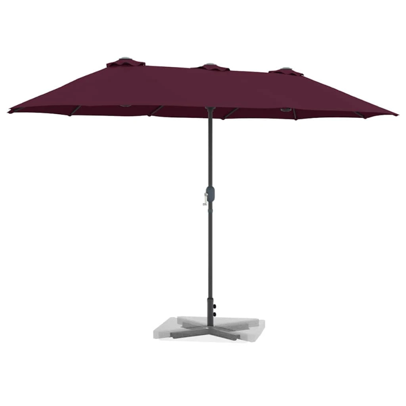 vidaXL Dārza parasols Bordo sarkans 370 x 197 x 239 cm