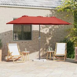 vidaXL Dārza parasols Sarkanbrūns 370 x 197 x 239 cm