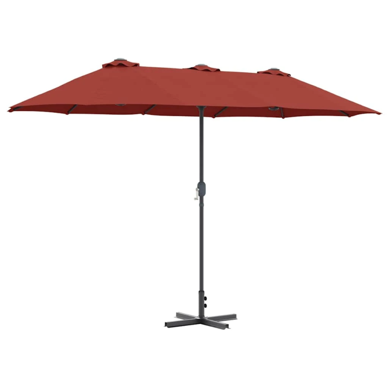 vidaXL Dārza parasols Sarkanbrūns 370 x 197 x 239 cm