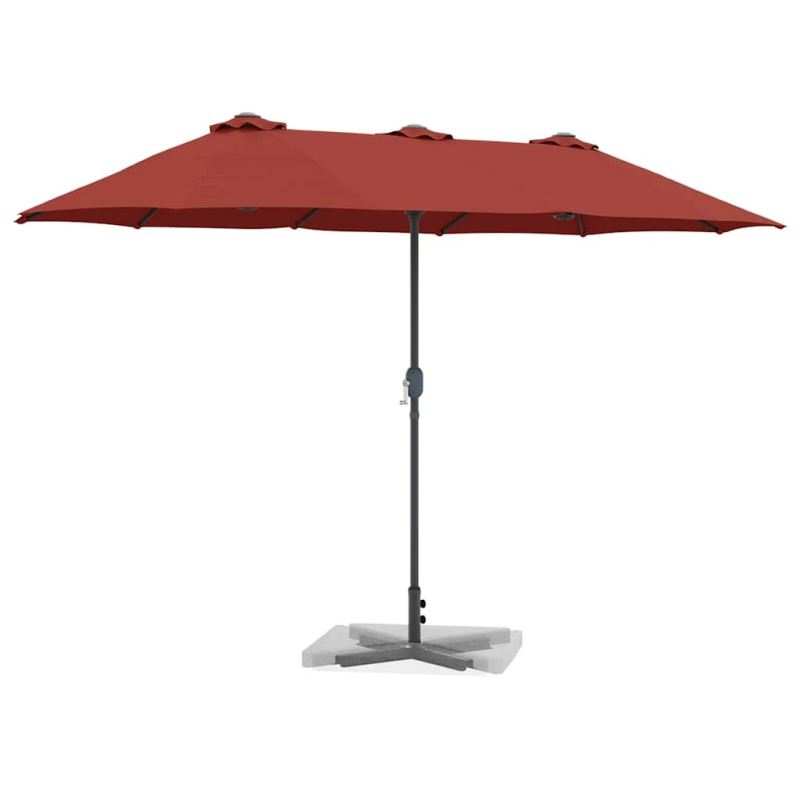 vidaXL Dārza parasols Sarkanbrūns 370 x 197 x 239 cm