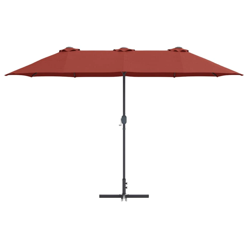 vidaXL Dārza parasols Sarkanbrūns 370 x 197 x 239 cm