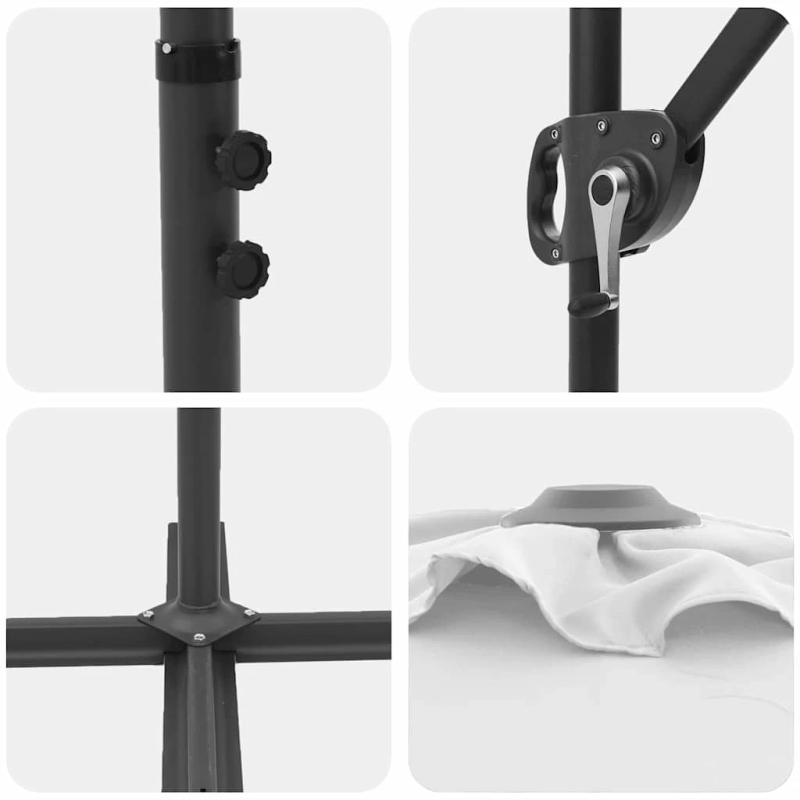 vidaXL Saulessargs Smilšu 372 x 198 x 243 cm Poliesters un alumīnijs