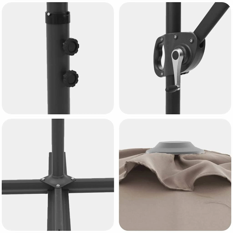 vidaXL Saulessargs Pelēkbrūna 372 x 198 x 243 cm