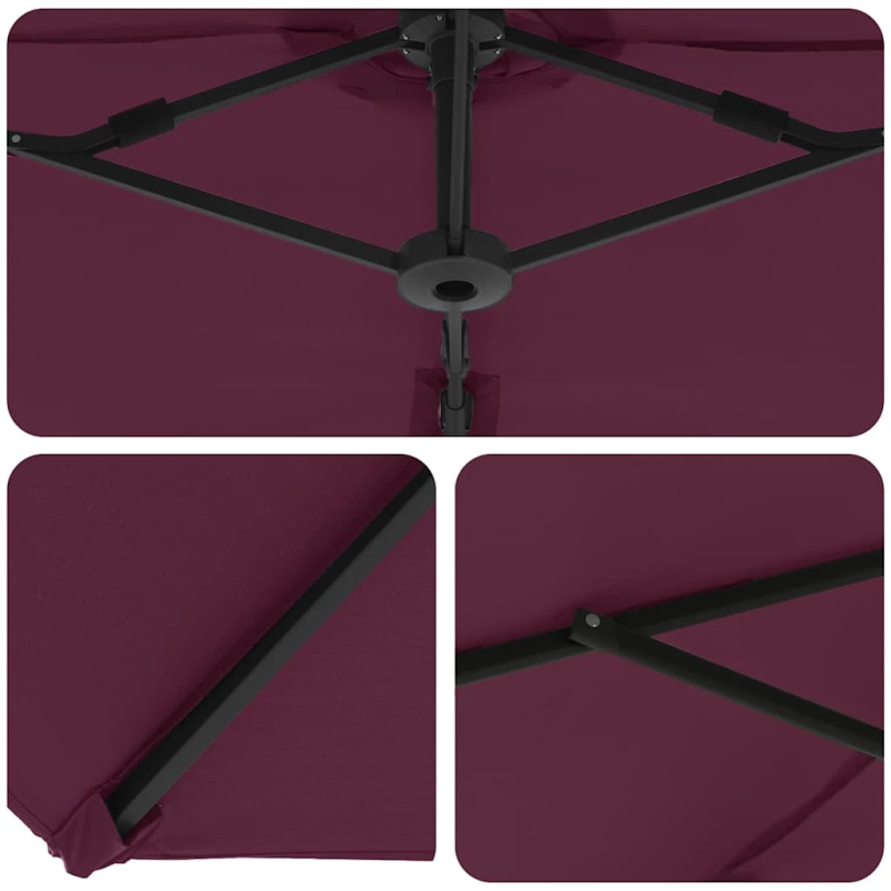 vidaXL Saulessargs Bordo sarkans 372 x 198 x 243 cm